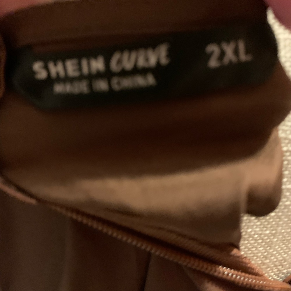 SHEIN NWOT Elegant Brown Long Sleeve Dress - Picture 4 of 4